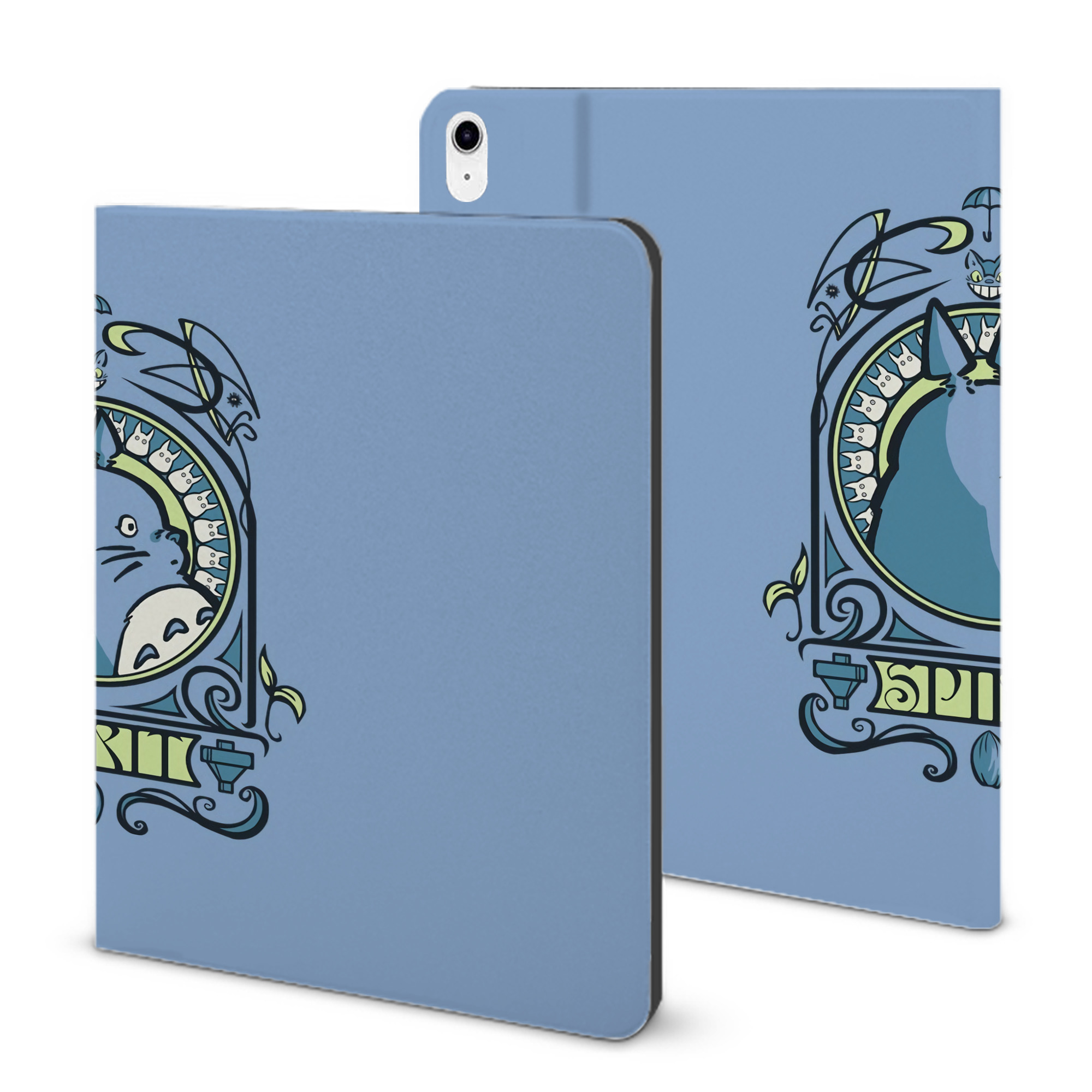 （画像用） となりのトトロ 草壁メイ 草壁サツキ My Neighbor Totoro Satsuki Kusakabe Mei Kusakabe IPad ケース ブック型 PUレザー TPU 耐衝撃 軽量 薄型 ペン収納なし 全面保護 IPad 各モデル対応